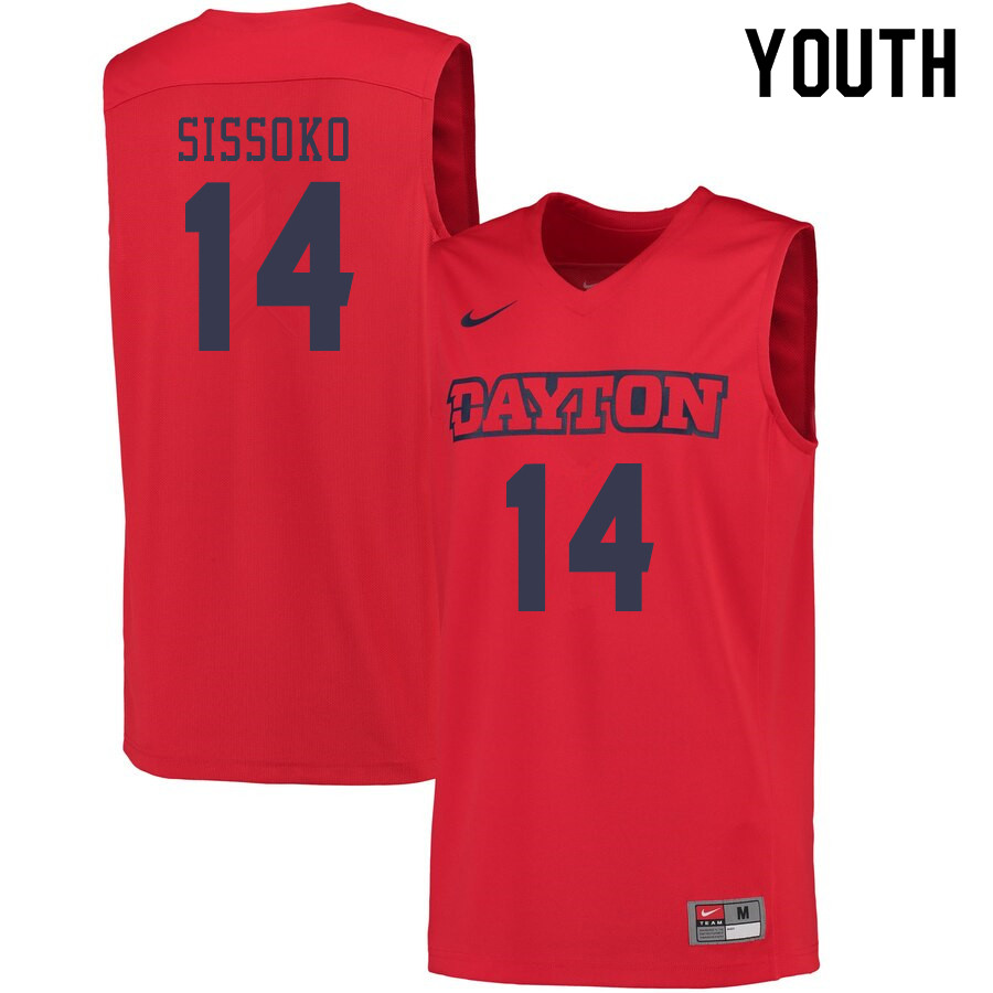 Youth #14 Moulaye Sissoko Dayton Flyers College Basketball Jerseys Sale-Red